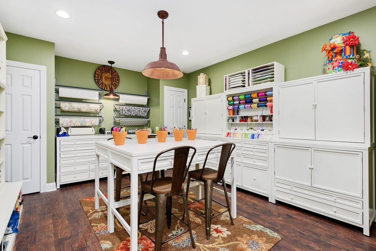 The custom craft room featured in St. Louis Homes & Lifestyles magazine